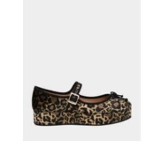 Betsey Johnson Helena Leopard Print Platform Mary Jane Flats NWOT size 9 vintage